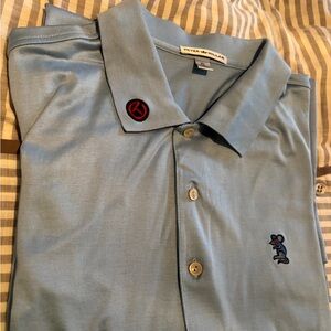 Peter Millar Sky Blue Polo Shirt with Embroidered Logo